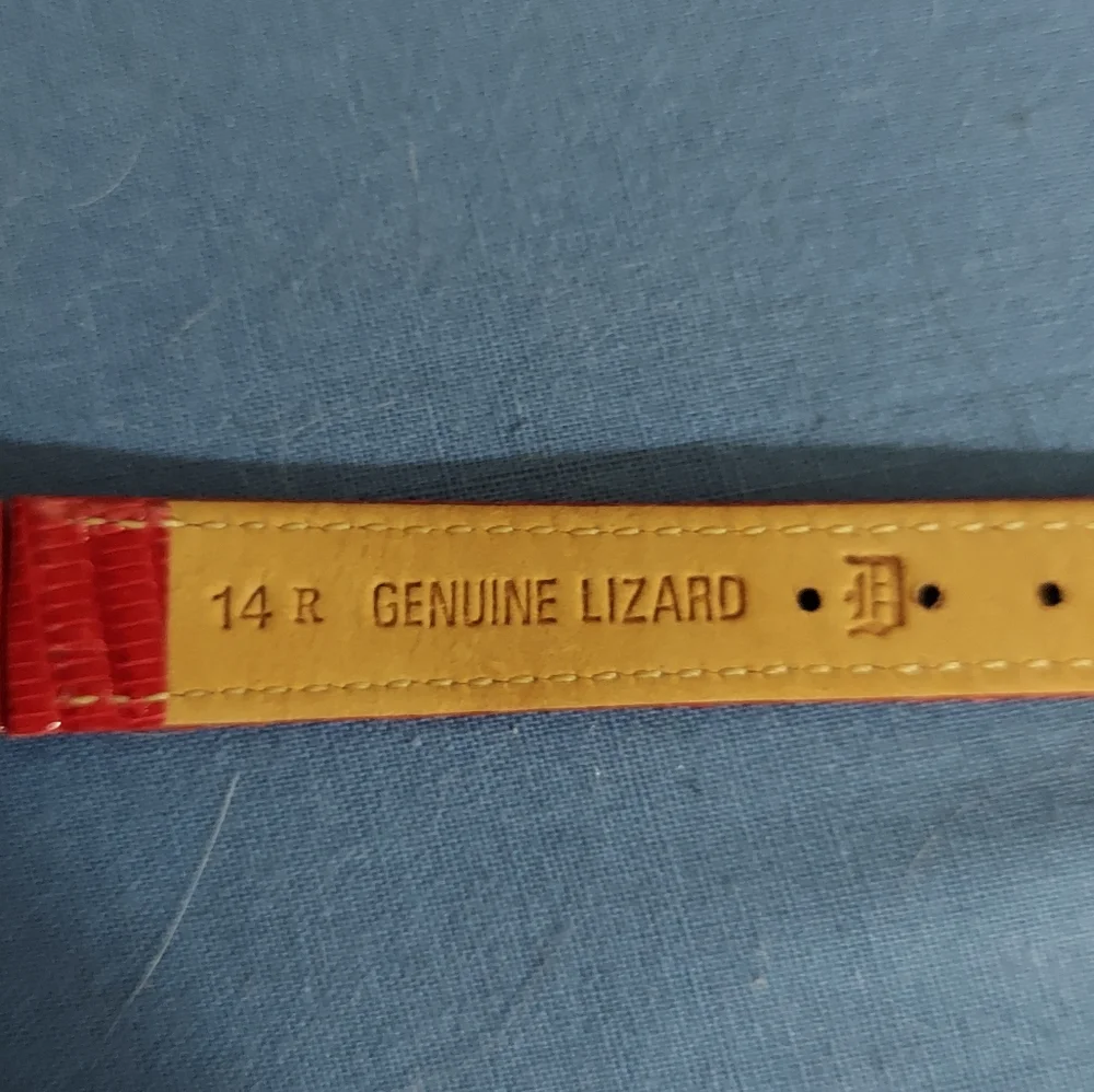 Town & Country Vintage Genuine Leather Lizard Skin Red Watch Strap Band 14 R